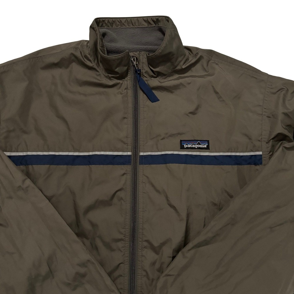 Patagonia Boys XL 14 Shelled Synchilla Jacket Brown Fleece Lined 64245FA